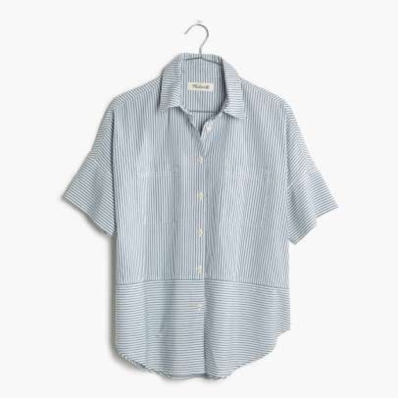 Madewell Tops - Madewell Blue Striped Button Down Shirt